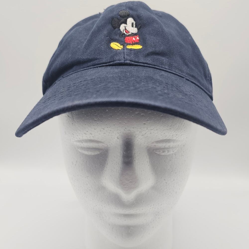 Vintage-Style Disney Mickey Mouse Navy Denim Dad Hat Cap - Adjustable OSFM